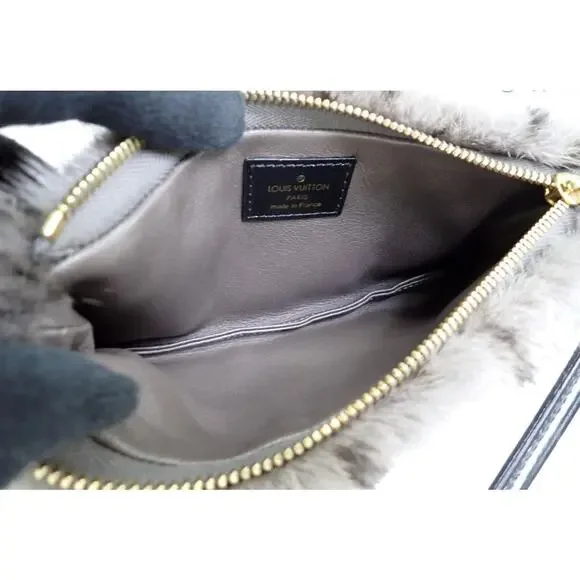 Louis Vuitton Mink Fur Bag Monogram Milla Vision MM Gray Vintage Rare Shoulder - Picture 8 of 14